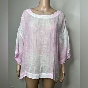 J Jill Pure Jill Linen Short Sleeve Top sz M